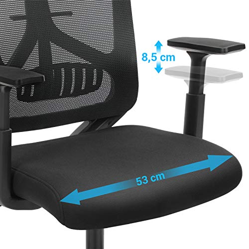 SONGMICS OBN53BK : Fauteuil de Bureau Ergonomique avec Appui-tête et Accoudoirs