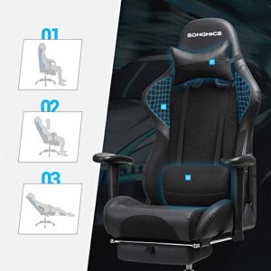 SONGMICS RCG52BK Fauteuil Gamer Ergonomique avec Repose-Pieds et Dossier Haut