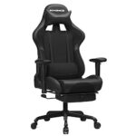 SONGMICS RCG52BK Fauteuil Gamer Ergonomique avec Repose-Pieds et Dossier Haut