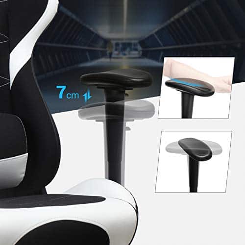 SONGMICS RCG52BW : Fauteuil Gamer Ergonomique Noir et Blanc avec Repose-Pieds