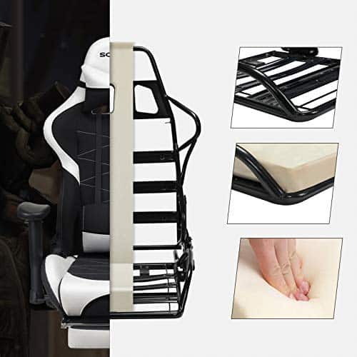 SONGMICS RCG52BW : Fauteuil Gamer Ergonomique Noir et Blanc avec Repose-Pieds