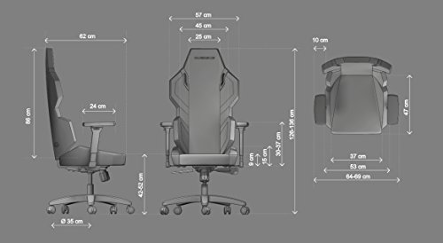 Siège Gamer Quersus Evos 302 Simili Cuir Noir Bleu S-L