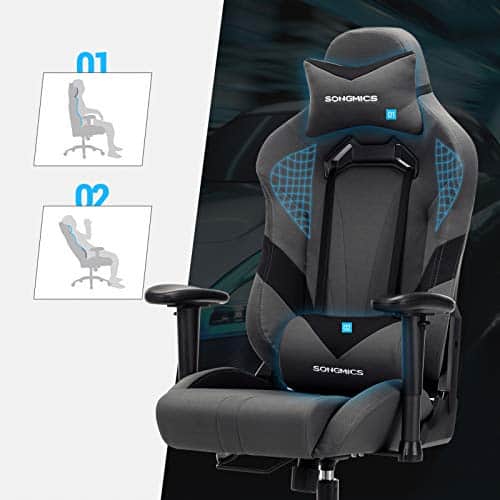 Songmics RCG13G : Chaise Gamer Hauteur Réglable pour Bureau et Ordinateur