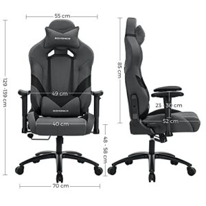 Songmics RCG13G : Chaise Gamer Hauteur Réglable pour Bureau et Ordinateur