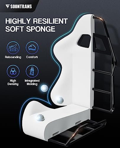 Soontrans Chaise Gaming Racing: Fauteuil Massant avec Soutien Lombaire Noir