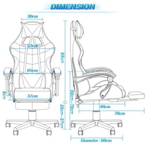 Soontrans Chaise Gaming Racing: Fauteuil Massant avec Soutien Lombaire Noir