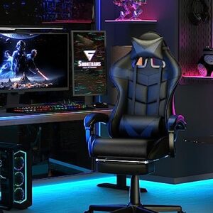 Soontrans Chaise Gaming Racing: Fauteuil Massant avec Soutien Lombaire Noir