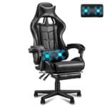 Soontrans Chaise Gaming Racing: Fauteuil Massant avec Soutien Lombaire Noir