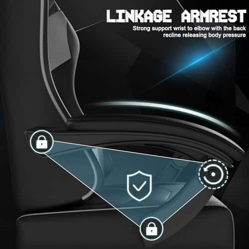 TRIUMPHKEY Chaise Gaming Ergonomique Noir Gris, Réglable avec Massage et Repose-Pieds