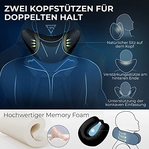 Vigosit Chaise Gaming Ergonomique Inclinable avec Accoudoirs et Repose-Pieds Noir