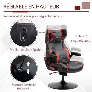 Vinsetto Chaise de Gaming Ergonomique Noir et Rouge avec Haut-parleurs intégrés
