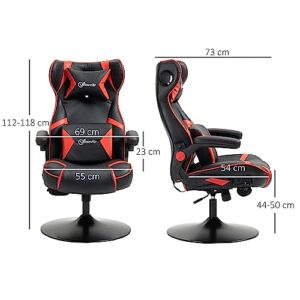 Vinsetto Chaise de Gaming Ergonomique Noir et Rouge avec Haut-parleurs intégrés