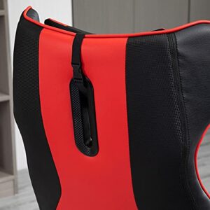 Vinsetto Fauteuil Gamer Ergonomique 360° Rouge et Noir, Hauteur Réglable