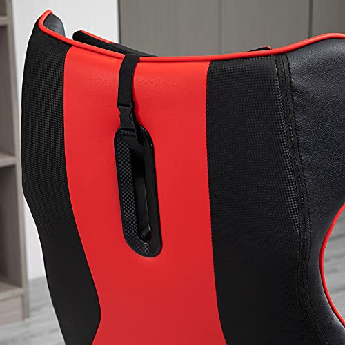 Vinsetto Fauteuil Gamer Ergonomique 360° Rouge et Noir, Hauteur Réglable