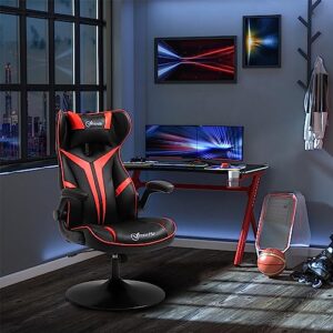 Vinsetto Fauteuil Gamer Ergonomique 360° Rouge et Noir, Hauteur Réglable
