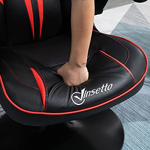Vinsetto Fauteuil Gamer Ergonomique 360° Rouge et Noir, Hauteur Réglable