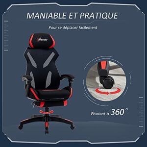 Vinsetto Fauteuil de Bureau Ergonomique avec Repose-Pieds et Support Lombaire