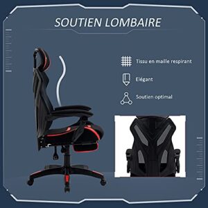 Vinsetto Fauteuil de Bureau Ergonomique avec Repose-Pieds et Support Lombaire