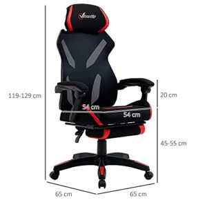 Vinsetto Fauteuil de Bureau Ergonomique avec Repose-Pieds et Support Lombaire
