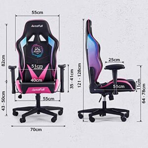 WHOJA Fauteuil Gamer 155° avec Support Lombaire en Faux Cuir – Rose Noir