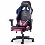 WHOJA Fauteuil Gamer 155° avec Support Lombaire en Faux Cuir - Rose Noir