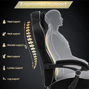 WOLTU Fauteuil Gaming Ergonomique Noir et Gris pour Grande Taille