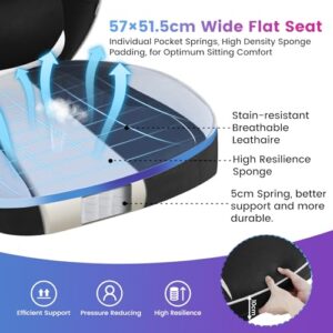 WOLTU GS03sw : Chaise Gaming Ergonomique Noir et Blanc, Tissu Respirant