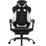 WOLTU GS03sw : Chaise Gaming Ergonomique Noir et Blanc, Tissu Respirant