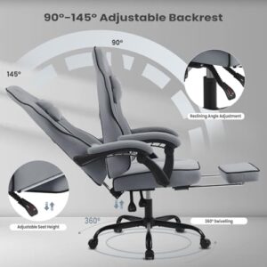 WOLTU GS11gr : Chaise Gaming Ergonomique avec Coussin, Appui-tête et Repose-Pieds
