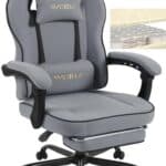 WOLTU GS11gr : Chaise Gaming Ergonomique avec Coussin, Appui-tête et Repose-Pieds