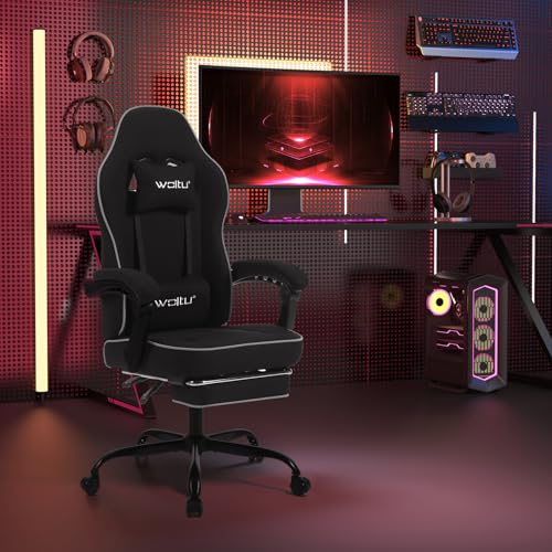 WOLTU GS11sz : Chaise Gaming Ergonomique avec Appui-tête et Repose-Pieds