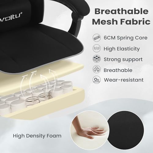 WOLTU GS11sz : Chaise Gaming Ergonomique avec Appui-tête et Repose-Pieds