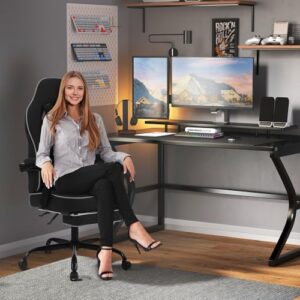 WOLTU GS11sz : Chaise Gaming Ergonomique avec Appui-tête et Repose-Pieds
