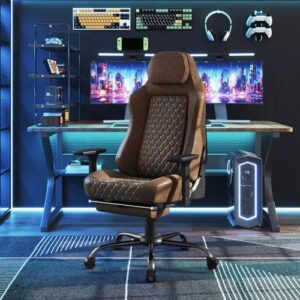 WOLTU GS13br : Chaise de Bureau Gamer Ergonomique en Similicuir Vintage