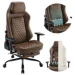 WOLTU GS13br : Chaise de Bureau Gamer Ergonomique en Similicuir Vintage