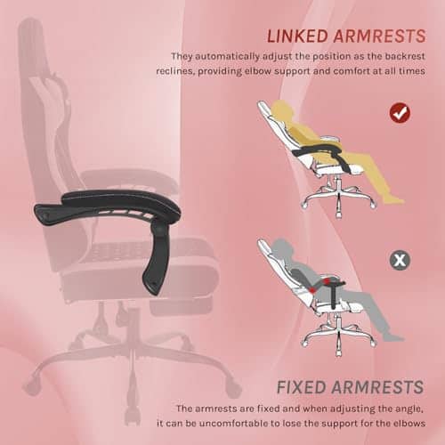 WOLTU GS15swr : Chaise Gaming Massante Ergonomique Noir + Rose, 150kg