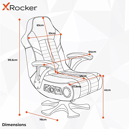 X-Rocker Olympus 4.1 : Chaise Gaming avec Enceintes Bluetooth Noir et Or