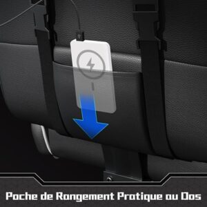 Yaheetech Chaise Gaming Massante Noir Blanc Réglable Inclinaison Accoudoirs 136kg