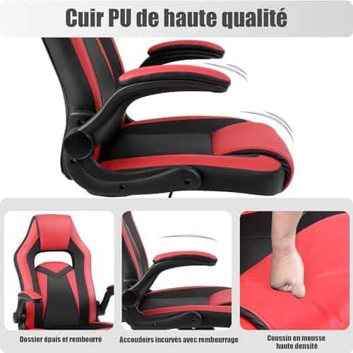 Youhauchair Chaise Gaming Ergonomique avec Accoudoirs, Support jusqu’à 150kg