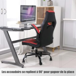 Youhauchair Chaise Gaming Ergonomique avec Accoudoirs, Support jusqu’à 150kg