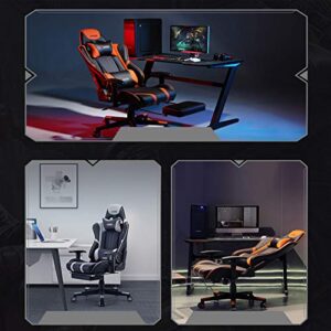 Chaises de jeu FACAI avec repose-pieds et dossier réglable, noir/gris