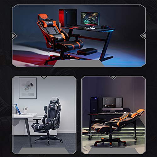 Chaises de jeu FACAI avec repose-pieds et dossier réglable, noir/gris