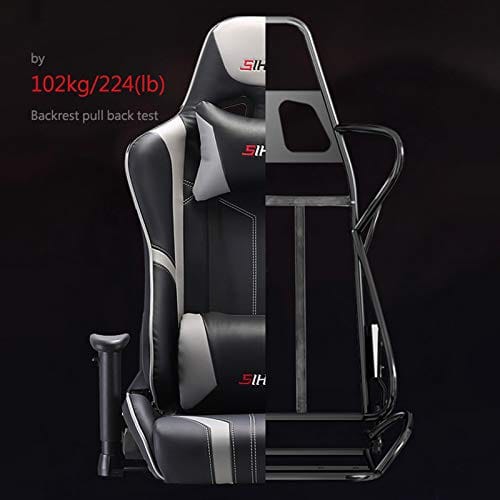 Chaises de jeu FACAI avec repose-pieds et dossier réglable, noir/gris