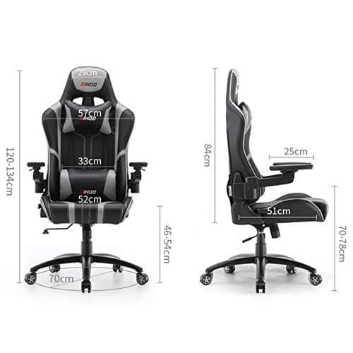 Chaises de jeu FACAI avec repose-pieds et dossier réglable, noir/gris