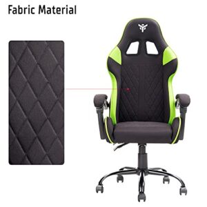 iTek RHOBUS FF10 : Fauteuil Gamer Ergonomique Noir et Vert avec Support Lombaire