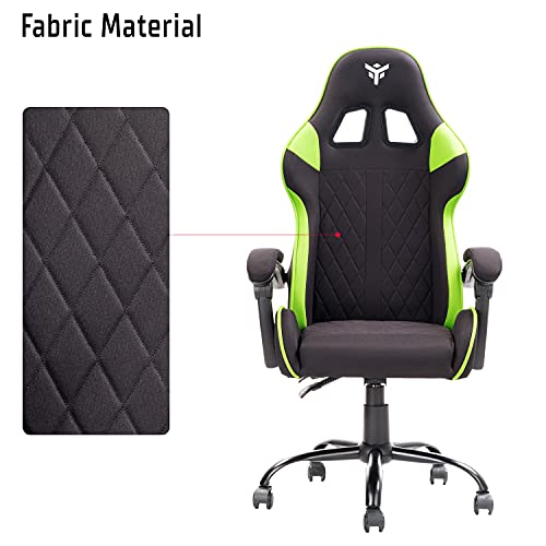 iTek RHOBUS FF10 : Fauteuil Gamer Ergonomique Noir et Vert avec Support Lombaire