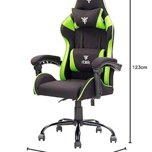 iTek RHOBUS FF10 : Fauteuil Gamer Ergonomique Noir et Vert avec Support Lombaire