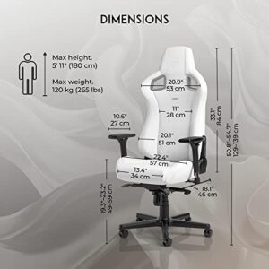 noblechairs Epic Blanc : Chaise Gaming Ergonomique pour Bureau et Loisirs