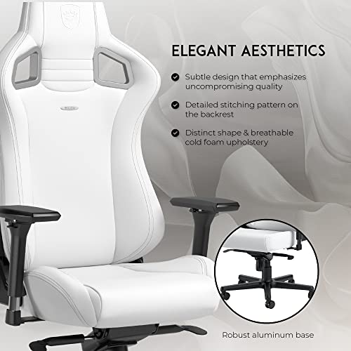 noblechairs Epic Blanc : Chaise Gaming Ergonomique pour Bureau et Loisirs