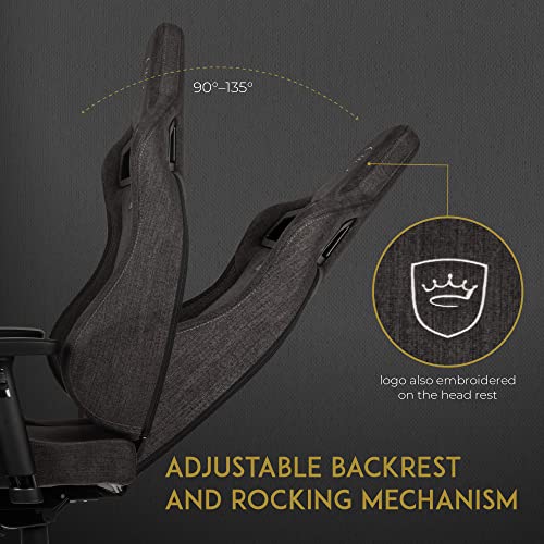 noblechairs Epic TX : Chaise de Gamer Confortable en Tissu Respirant Anthracite